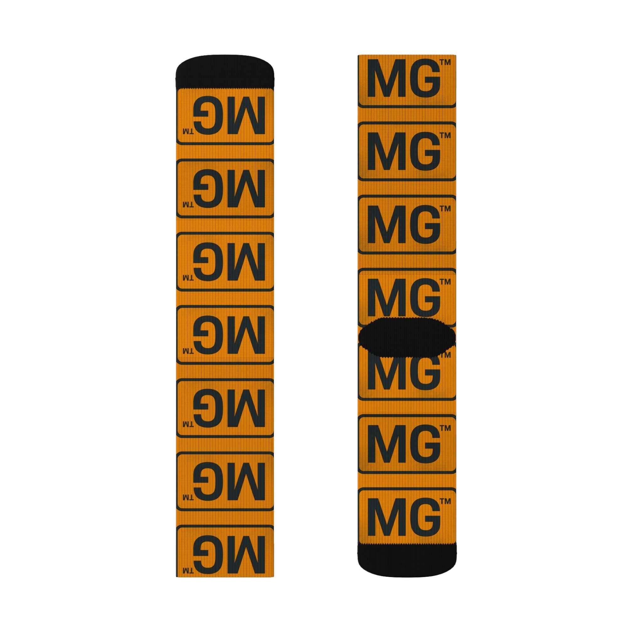MILLENNIAL-GENERATIONS™ Logo Pattern Sublimation Orange Socks