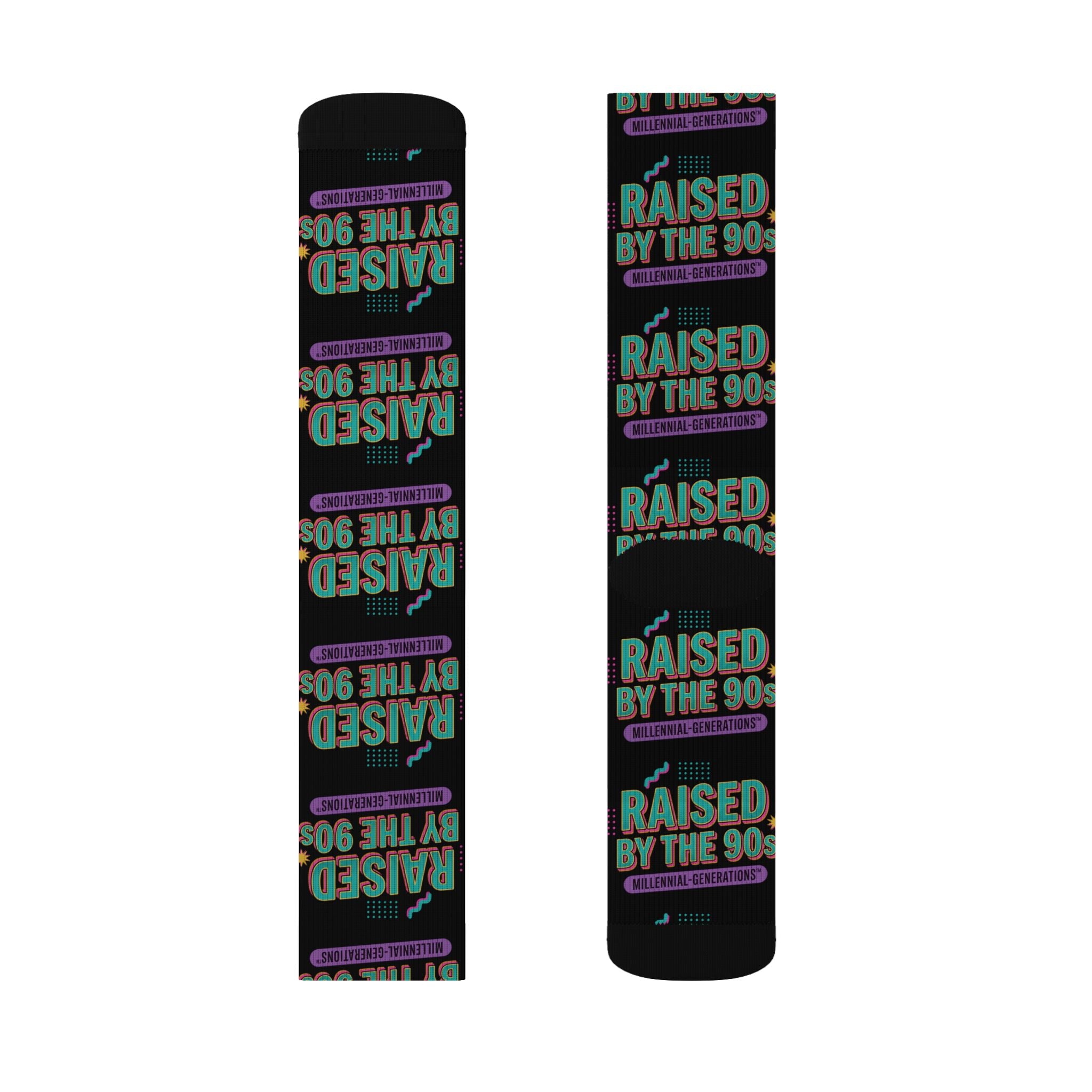 90s Retro 'Raised by the 90s' Sublimation Socks
