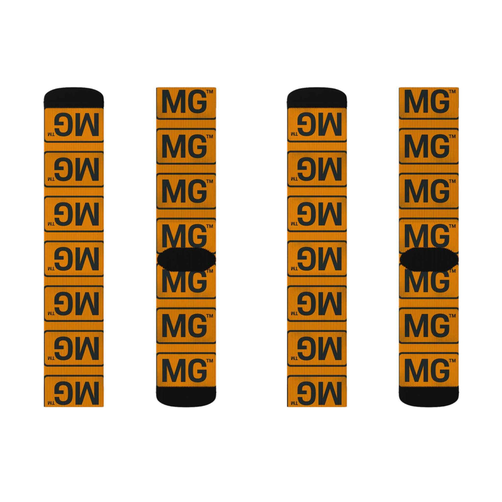MILLENNIAL-GENERATIONS™ Logo Pattern Sublimation Orange Socks