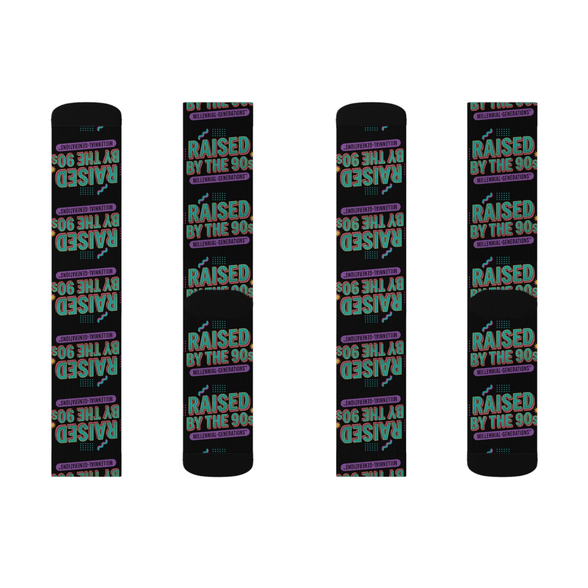 90s Retro 'Raised by the 90s' Sublimation Socks