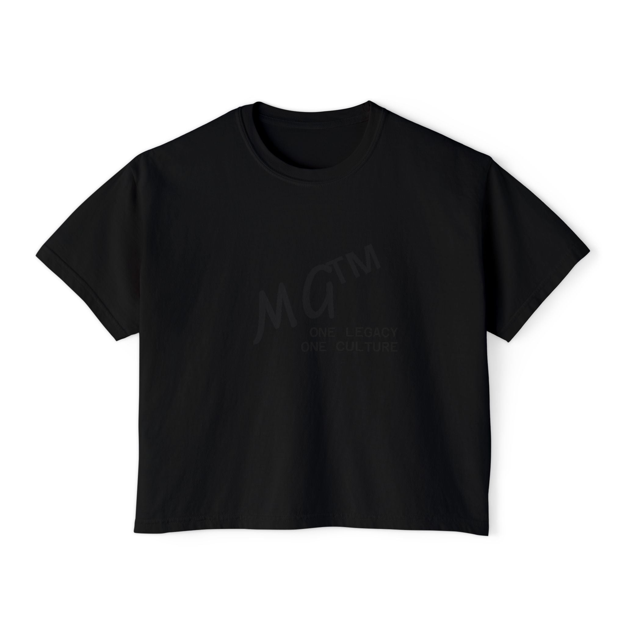 MG™ One Legacy One Culture Women's Boxy Tee — Minimal Logo Crop T‑Shirt