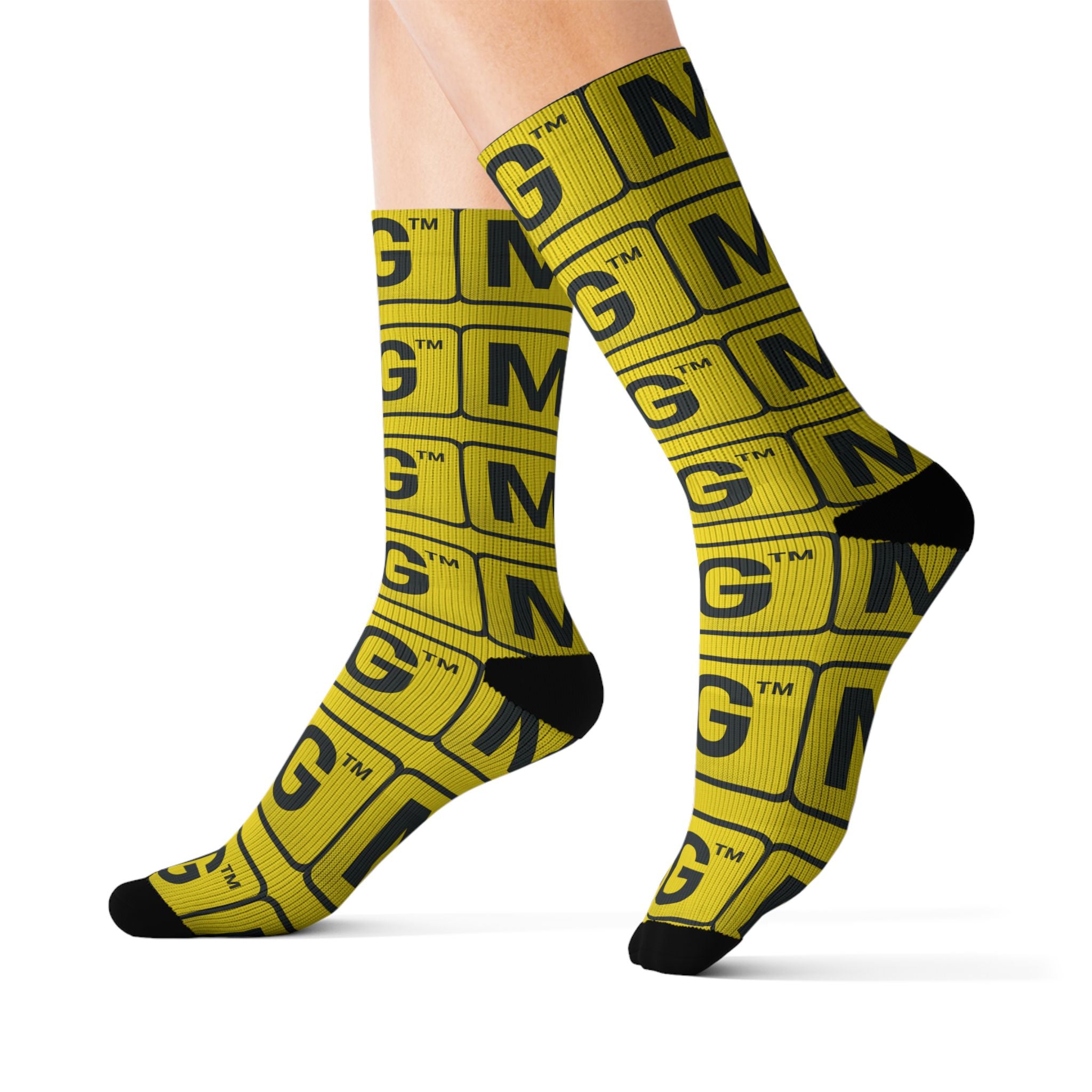 MILLENNIAL-GENERATIONS™Yellow MG Logo Sublimation Socks